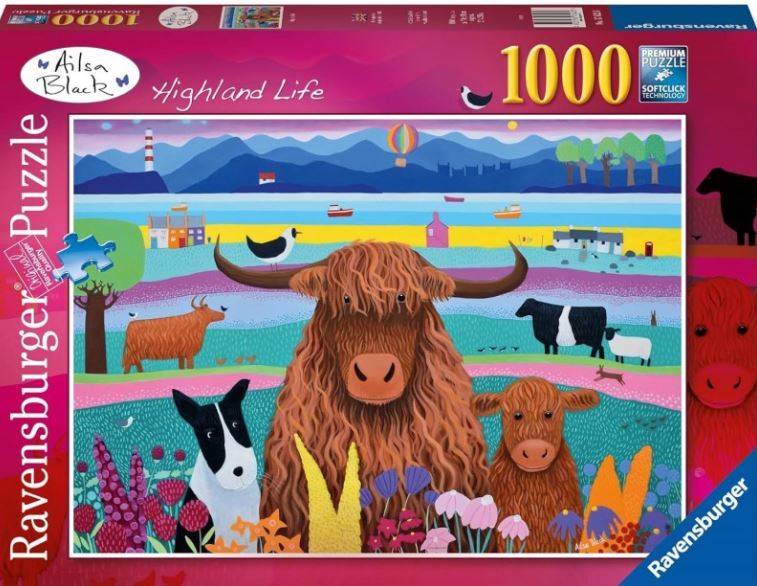 RAVENSBURGER 176229 ALISA BLACK HIGHLAND LIFE 1000 PIECE PUZZLE - Toyworld Frankston