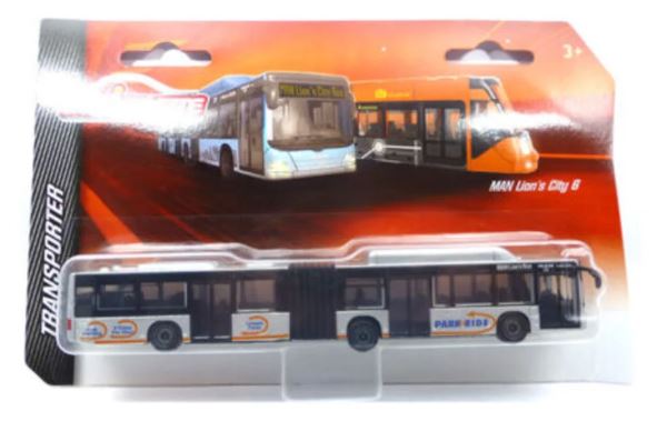 MAJORETTE 1:64 MAN LIONS CITY BUS - SILVER PARK AND RIDE - Toyworld Frankston