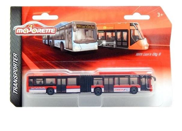MAJORETTE 1:64 MAN LIONS CITY BUS - RED CAR PARK SHUTTLE - Toyworld Frankston