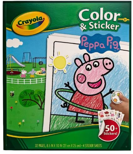 CRAYOLA COLOR & STICKER BOOK PEPPA PIG - Toyworld Frankston