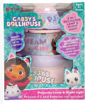 GABBY DOLLHOUSE PROJECTOR LAMP AND NIGHT LIGHT - Toyworld Frankston