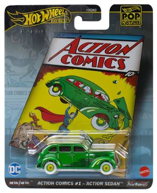 HOT WHEELS POP CULTURE - ACTION COMICS #1 - ACTION SEDAN - Toyworld Frankston