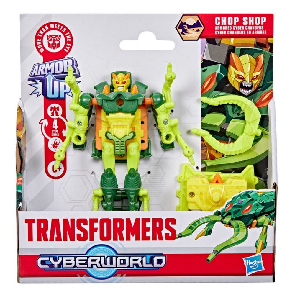 TRANSFORMERS CYBERWORLD ARMOURED CYBER CHANGERS - CHOP SHOP - Toyworld Frankston