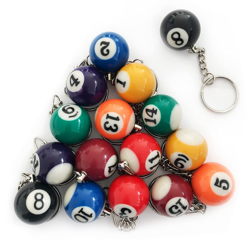 POOL BALL KEYCHAINS - VARIOUS DESIGNS - Toyworld Frankston