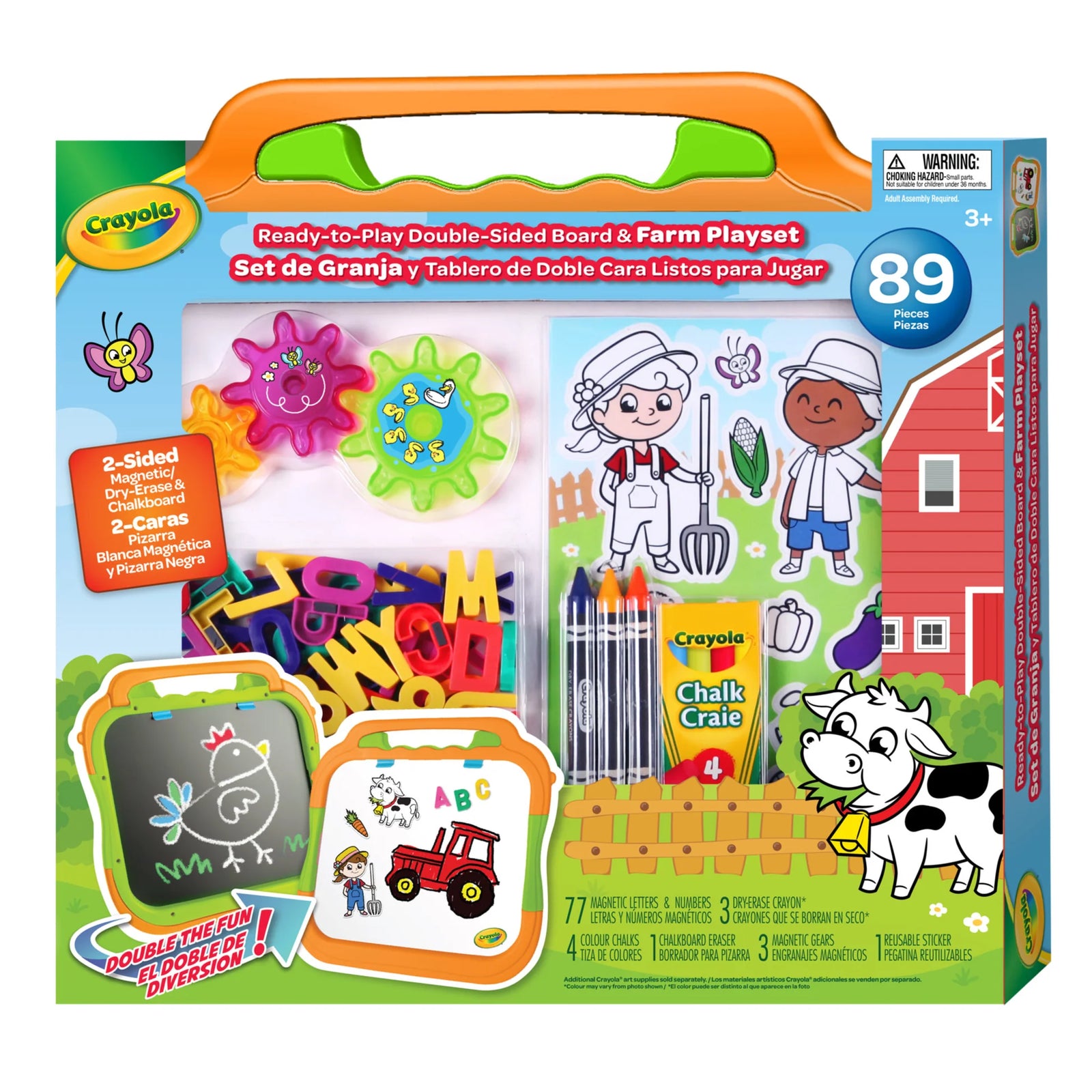 CRAYOLA READY TO PLAY DOUBLE SIDED BOARD AND FARM PLAYSET - Toyworld Frankston