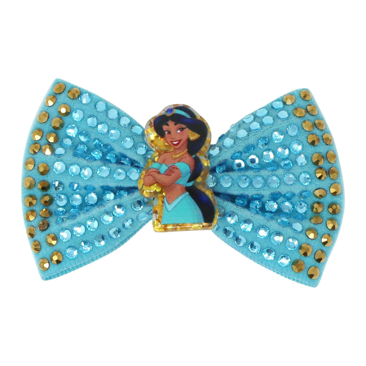 PINK POPPY - DISNEY PRINCESS JASMINE MINT SPARKLING RHINESTONE HAIR BOW - Toyworld Frankston