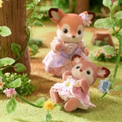 SYLVANIAN FAMILIES - DEER BABIES - FLORAL SWING SET - Toyworld Frankston