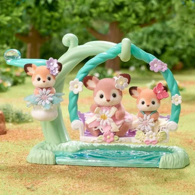 SYLVANIAN FAMILIES - DEER BABIES - FLORAL SWING SET - Toyworld Frankston