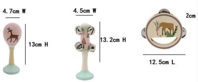 CALM AND BREEZY DEER WOODEN 3 PC MUSICAL SET - Toyworld Frankston
