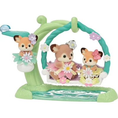 SYLVANIAN FAMILIES - DEER BABIES - FLORAL SWING SET - Toyworld Frankston