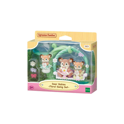 SYLVANIAN FAMILIES - DEER BABIES - FLORAL SWING SET - Toyworld Frankston