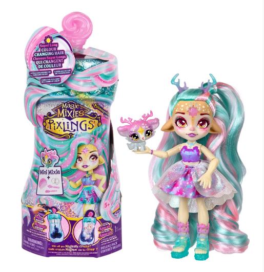 MAGIC MIXIES PIXLINGS SHIMMERVERSE SERIES 2 GALAXY HAIR DOLL DEERLEE DELUXE PLAYSET