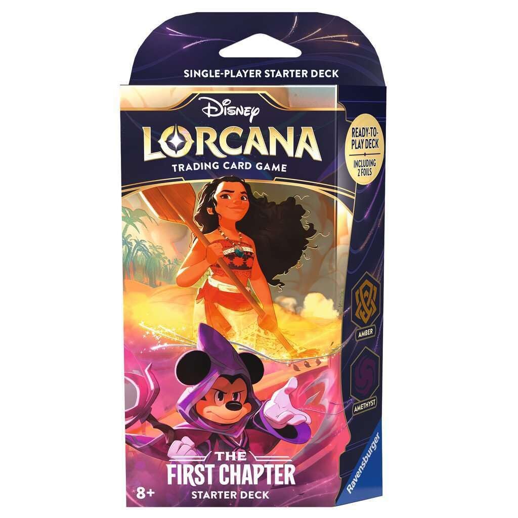 DISNEY LORCANA TCG THE FIRST CHAPTER SERIES 1 STARTER DECK AMBER AND AMETHYST - Toyworld Frankston