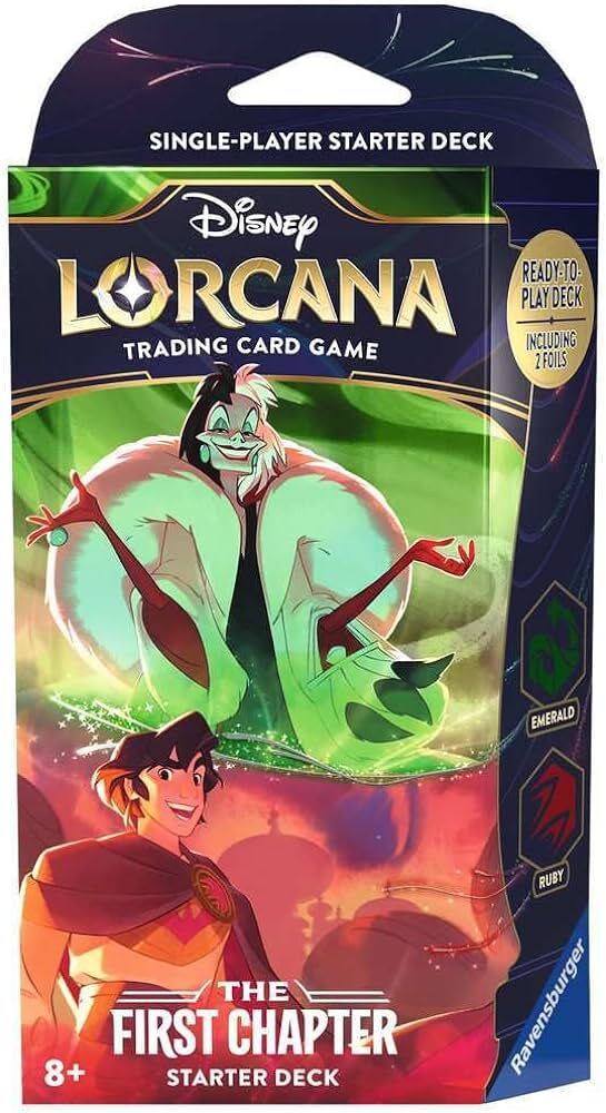 DISNEY LORCANA TCG THE FIRST CHAPTER SERIES 1 STARTER DECK EMERALD AND RUBY - Toyworld Frankston