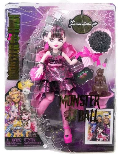 MONSTER HIGH DRACULAURA IN  MONSTER BALL PARTY DRESS - Toyworld Frankston