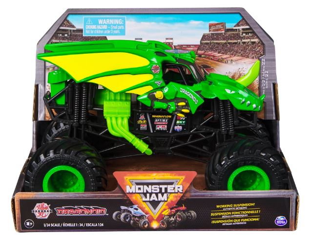 MONSTER JAM 1:24 DIE CAST MONSTER TRUCK - SERIES 22 - BAKUGAN DRAGONOID - Toyworld Frankston