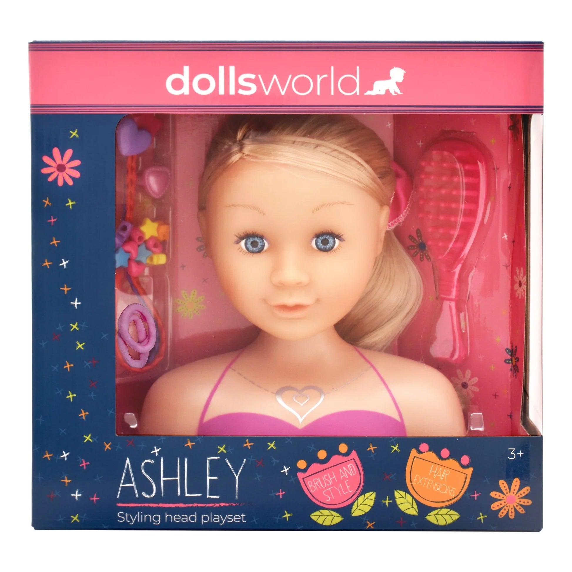 DOLLS  WORLD - ASHLEY STYLING HEAD BLONDE - Toyworld Frankston