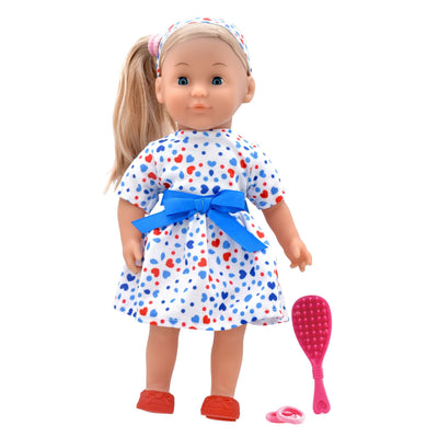 DOLLS WORLD - CHARLOTTE BLONDE 36CM SOFT BODIED DOLL - Toyworld Frankston