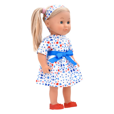 DOLLS WORLD - CHARLOTTE BLONDE 36CM SOFT BODIED DOLL - Toyworld Frankston