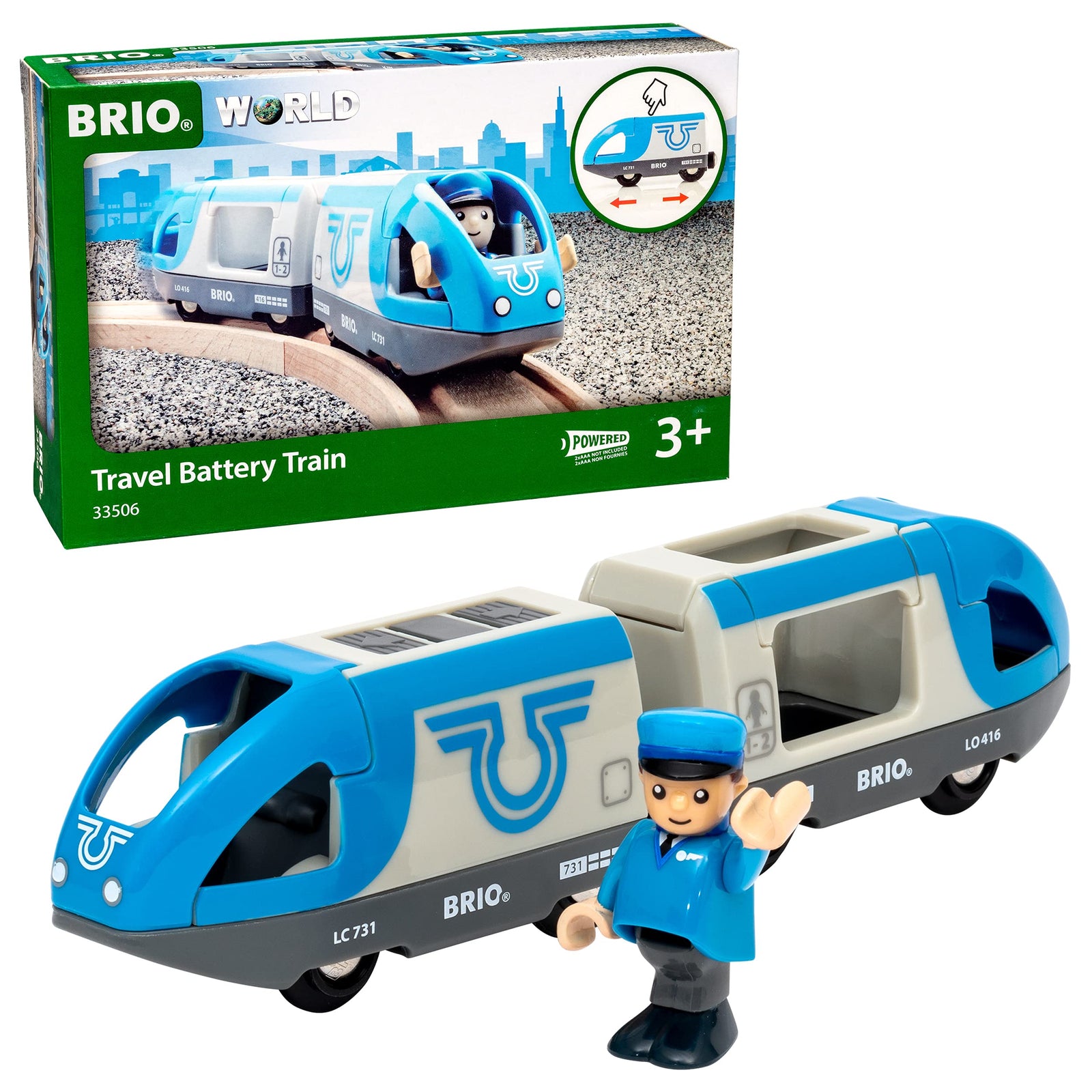 BRIO - TRAVEL BATTERY TRAIN - 3 PIECES - Toyworld Frankston
