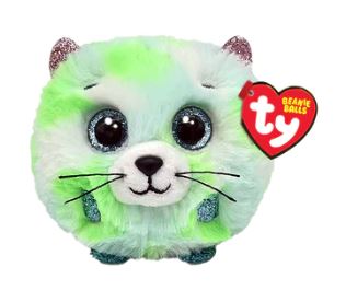 TY BEANIE BALLS - 'EVIE' GREEN CAT - Toyworld Frankston