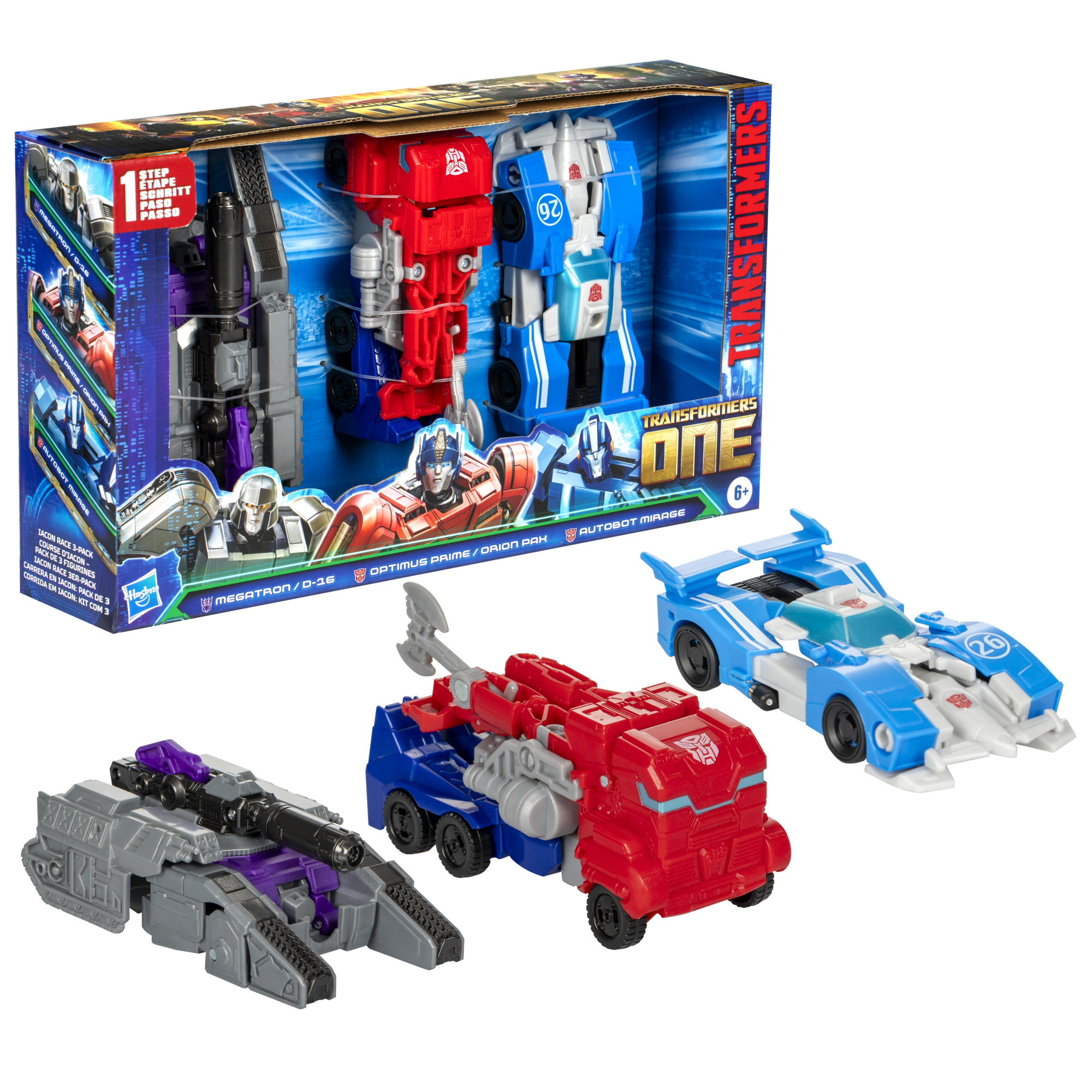 Transformers One All Racers TRANSFORMERS ONE IACON RACING FIGURE 3 PACK - MEGATRON, OPTIMUS PRIME,