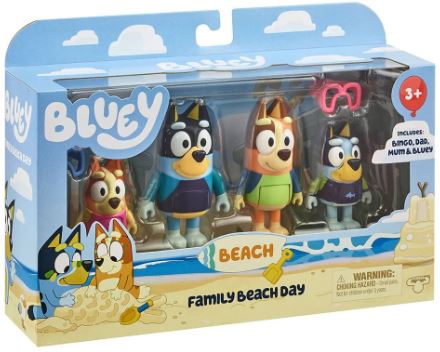 BLUEY FIGURE PACK - FAMILY BEACH DAY - Toyworld Frankston