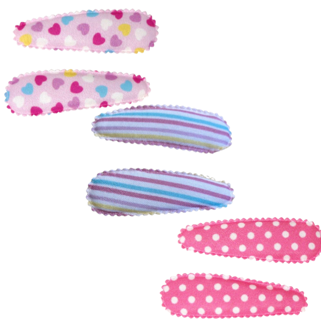 PINK POPPY CANDY MINI FABRIC COVERED HAIRCLIPS - Toyworld Frankston