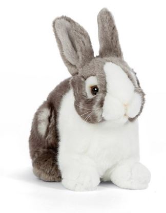LIVING NATURE GREY PET RABBIT SMALL PLUSH - Toyworld Frankston