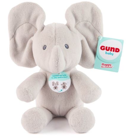 GUND FLAPPY ELEPHANT HANDHELD PEEK-A-BOO PLUSH - Toyworld Frankston