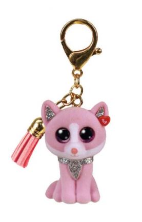 TY BEANIE BOO MINI CLIP FIONA - PINK CAT - Toyworld Frankston
