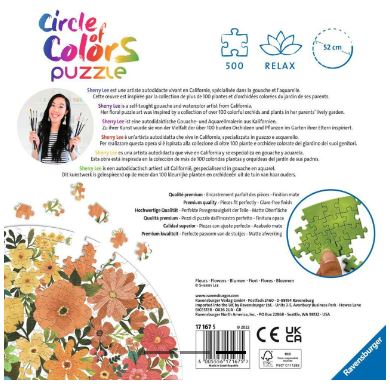 RAVENSBURGER CIRCLE OF COLORS - FLOWERS 500 PIECE PUZZLE - Toyworld Frankston