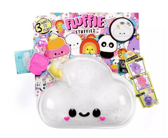 FLUFFIE STUFFIEZ SURPRISE REVEAL SMALL PLUSH - SKY SMILEY CLOUD - Toyworld Frankston