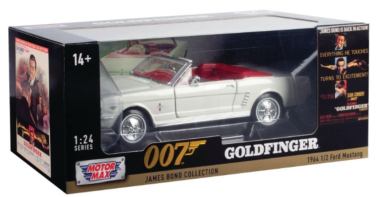MOTORMAX 1:24 DIECAST MODEL - JAMES BOND 'GOLDFINGER' (1964) - 1964 FORD MUSTANG - Toyworld Frankston