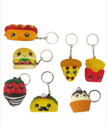 SQUISHY FOOD KEYCHAIN - VARIOUS DESIGNS - Toyworld Frankston