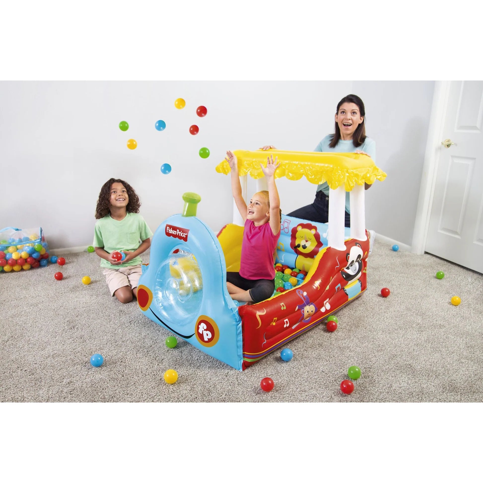FISHER PRICE INFLATABLE TRAIN BALL PIT - Toyworld Frankston