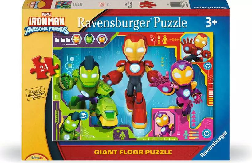 RAVENSBURGER PUZZLE - IRONMAN & HIS AWESOME FRIENDS GIANT FLOOR PUZZLE 24 PIECES