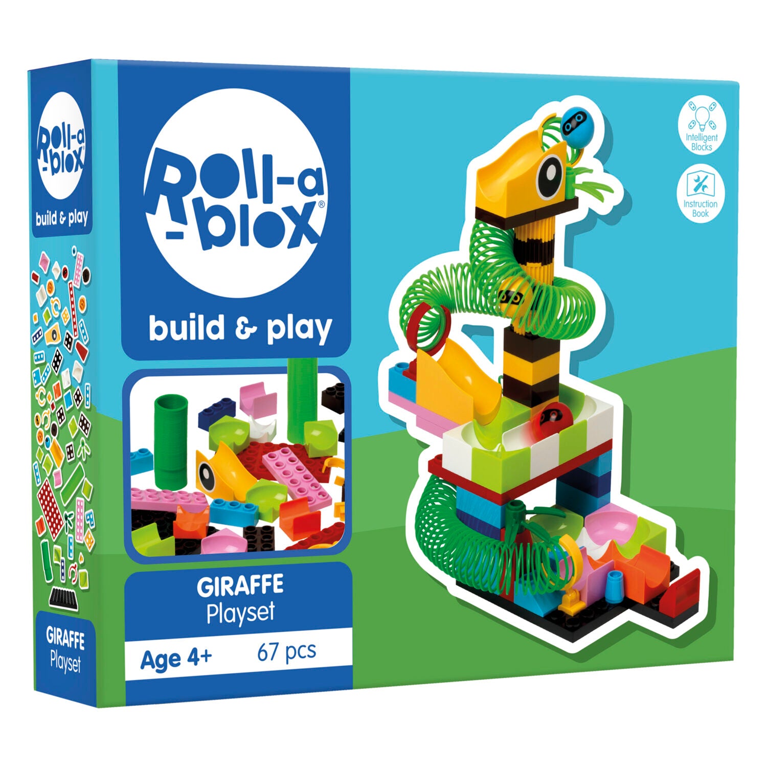 PETERKIN ROLL-A-BLOX GIRAFFE PLAYSET 67PC - Toyworld Frankston