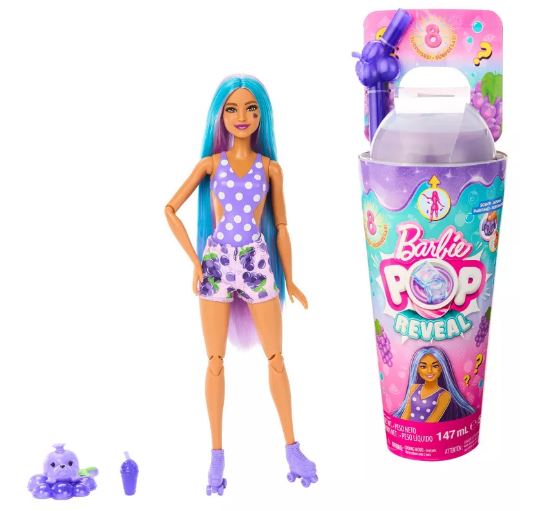 BARBIE POP REVEAL - FRUIT SERIES - GRAPE SODA DOLL - Toyworld Frankston