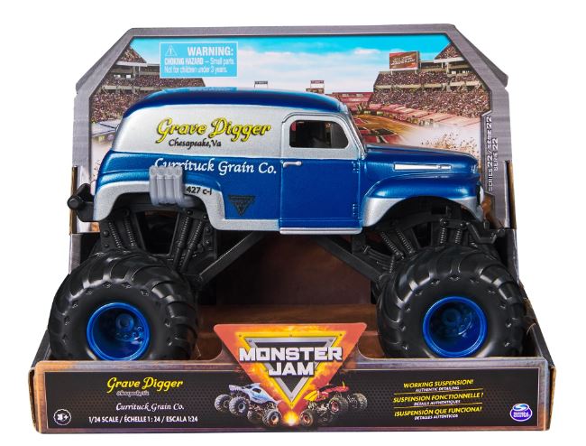 MONSTER JAM 1:24 DIE CAST MONSTER TRUCK SERIES 22 - GRAVE DIGGER CURRITUCK GRAIN CO. - Toyworld Frankston