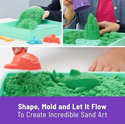 KINETIC SAND SANDBOX SET - GREEN - Toyworld Frankston