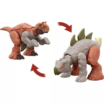 JURASSIC WORLD - FIERCE CHANGERS DOUBLE DANGER CARNOTAURUS & STEGOSAURUS ACTION FIGURE - Toyworld Frankston