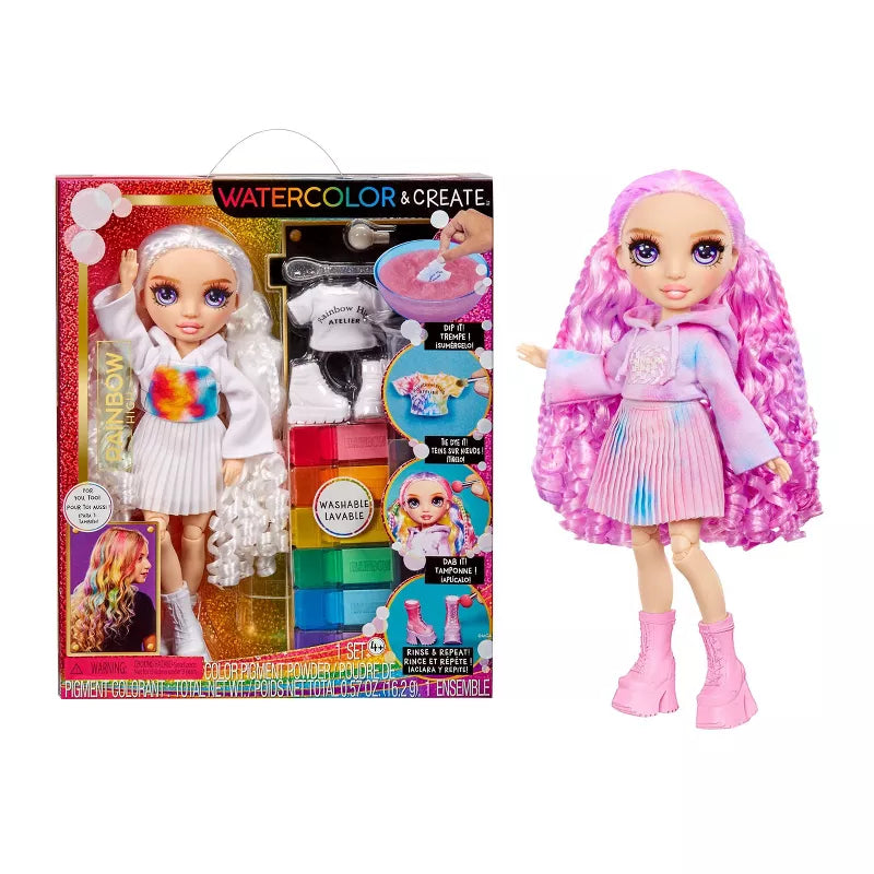 Rainbow High Colour and Create New Theme  Dolls - Purple eyes - Toyworld Frankston