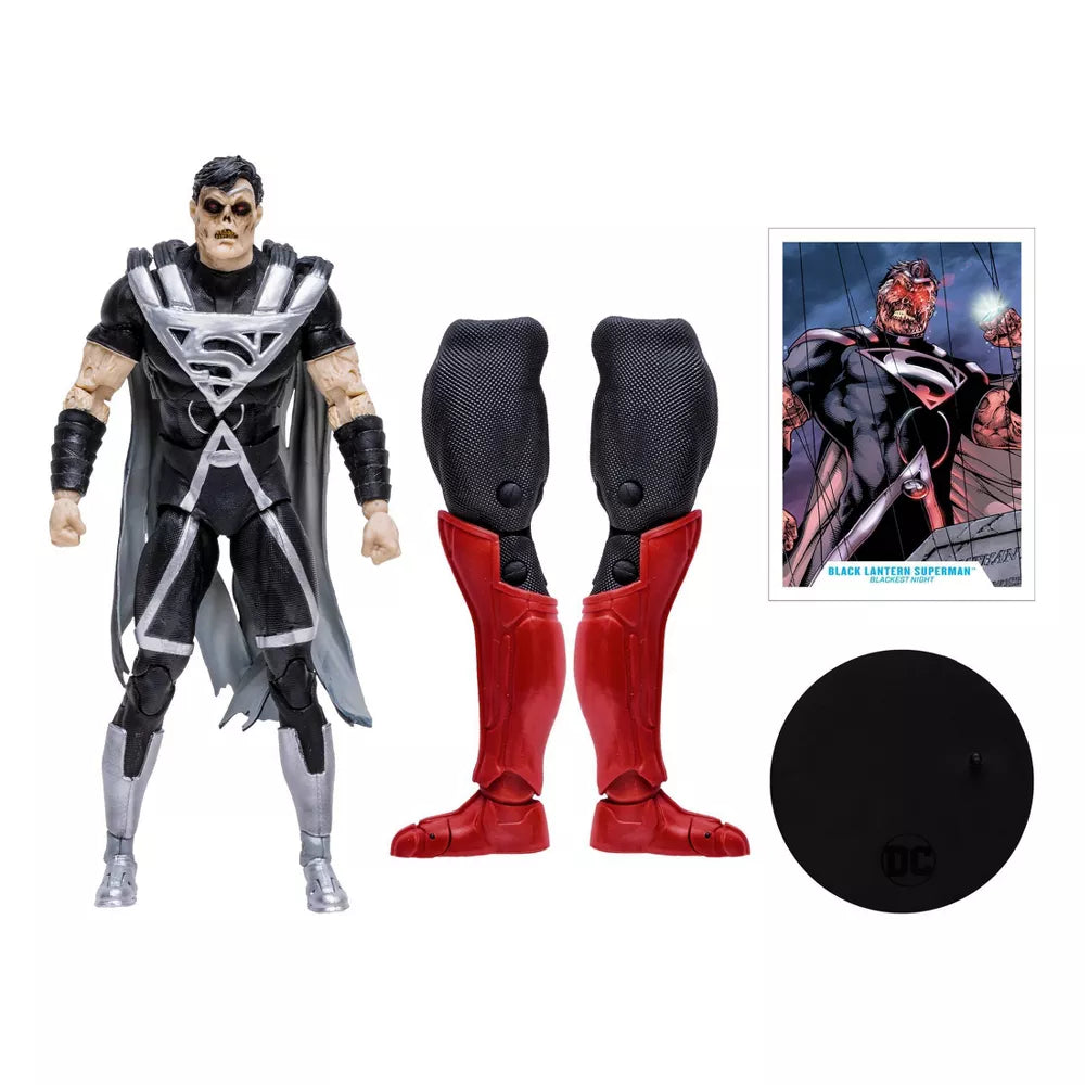 DC 7IN FIGURES BLACKEST NIGHT BLACK LANTERN SUPERMAN - Toyworld Frankston