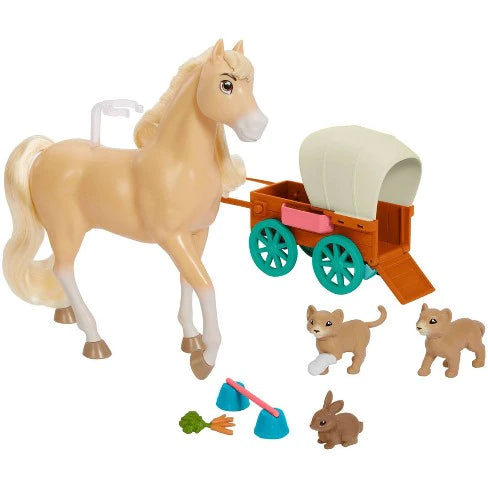 DREAMWORKS SPIRIT CHICA LINDA ADVENTURE PLAYSET MOUNTAIN LION WAGON HORSE PLAY