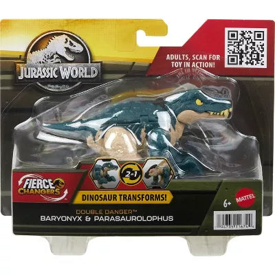 JURASSIC WORLD - FIERCE CHANGERS DOUBLE DANGER BARYONYX & PARASAUROLOPHUS ACTION FIGURE - Toyworld Frankston