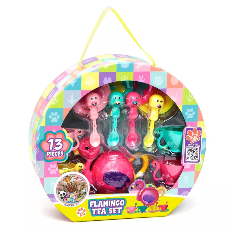 ZOO TROOP FLAMINGO TEA SET 13 PC - Toyworld Frankston