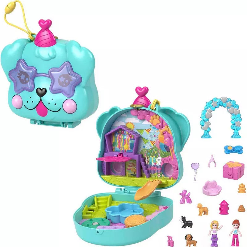 POLLY POCKET - COMPACT CASE - DOGGY BIRTHDAY BASH - Toyworld Frankston