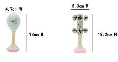 CALM AND BREEZY SEAGULL WOODEN MARACA AND BELL SET-SEAGULL - Toyworld Frankston