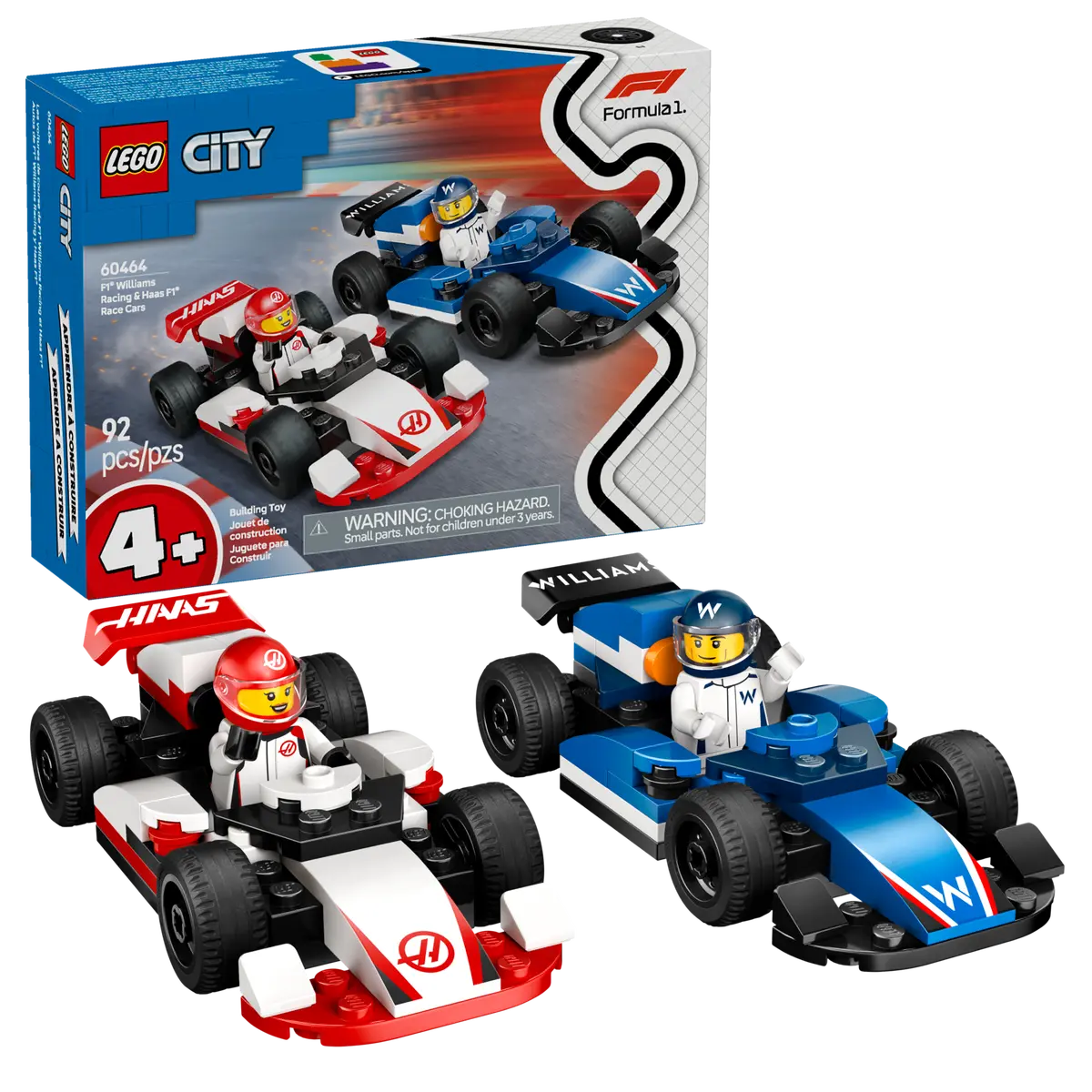 LEGO CITY 60464 F1 WILLIAMS RACING AND HAASF1 RACE CAR - Toyworld Frankston
